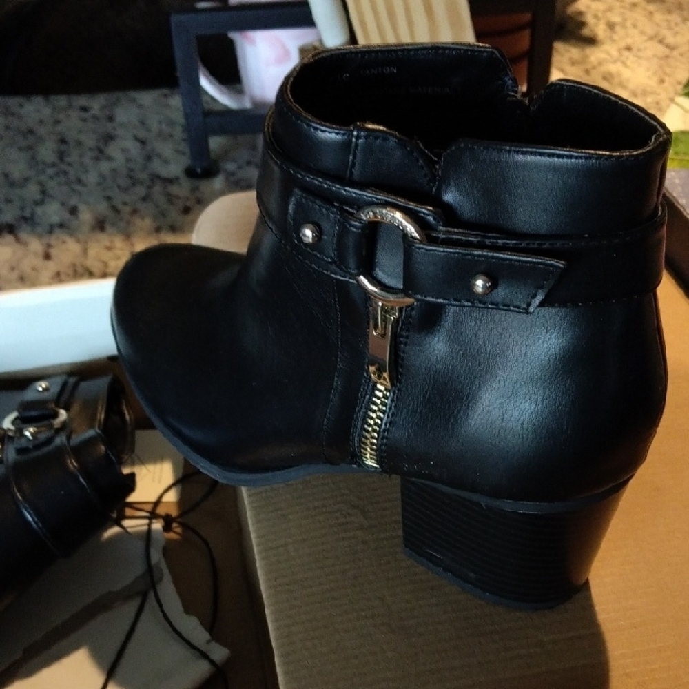 St. John's Bay Black Ankle Boots with Sleek Design